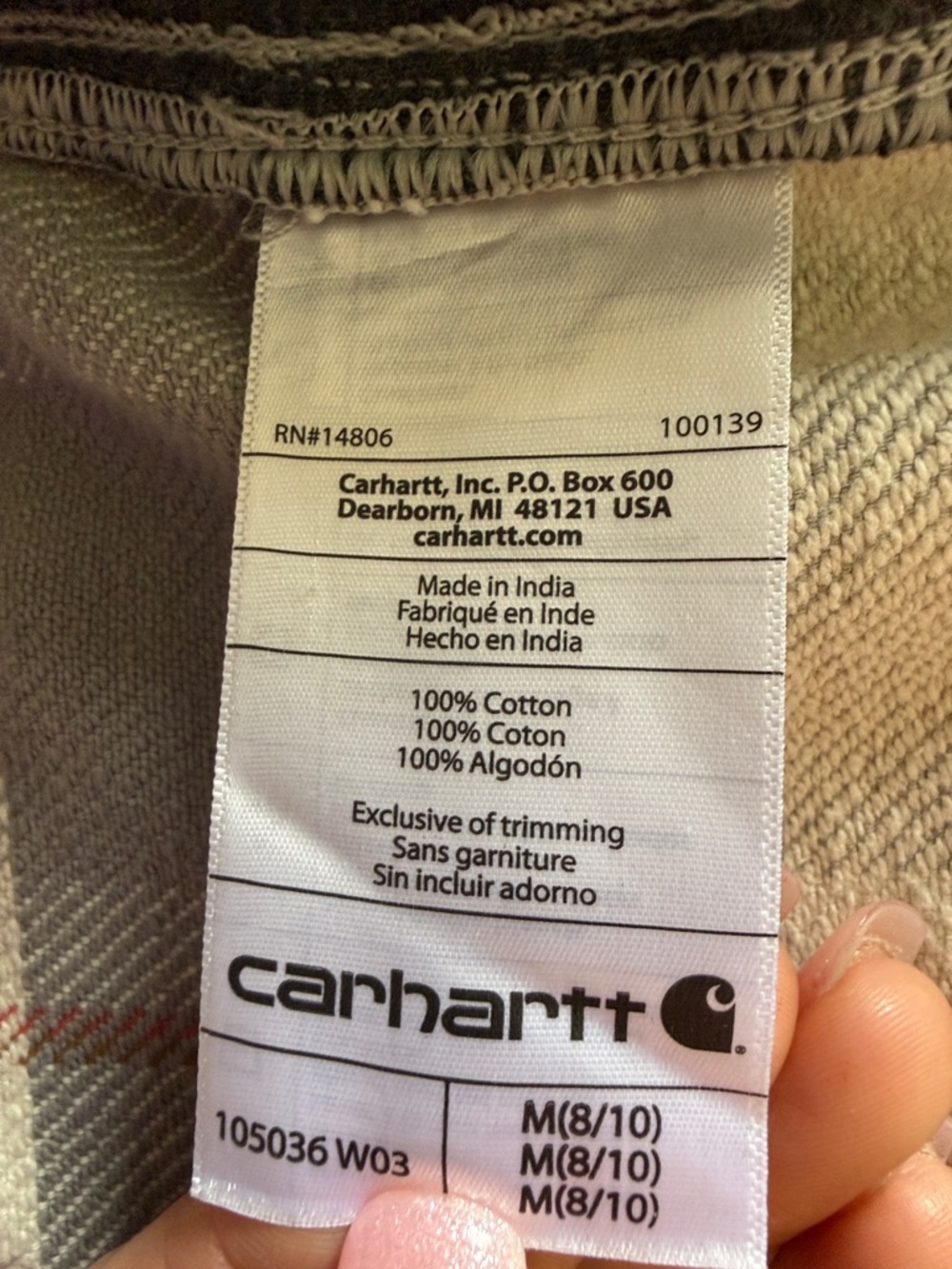 NWOT Carhartt Gray, Cream & Red Plaid Work Shirt Jacket - Picture 2 of 11